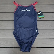 TYR Durafast  Life Guard Women's Diamondfit Navy Swim Sz 32 New