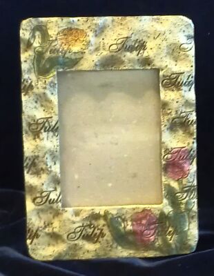 Stone Floral Tulip Pink Orange Flower Photo Picture Frame Love 3.5'' x 5'' #D4