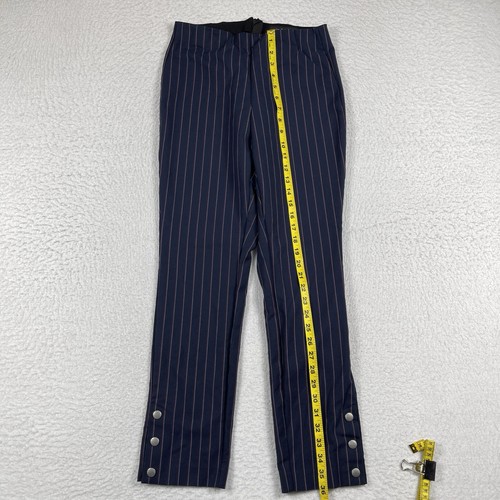 Rag & Bone Pants Womens 6 Blue Pinstripes Simone Snap Cuff High Rise Cropped - 第 8/15 張圖片