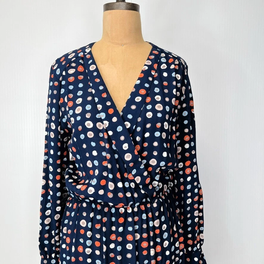 Vestido Lucy Love Mujer Medio Envoltura Boho Lunares Manga Larga Trabajo Fiesta Núcleo Foto 2 de 4