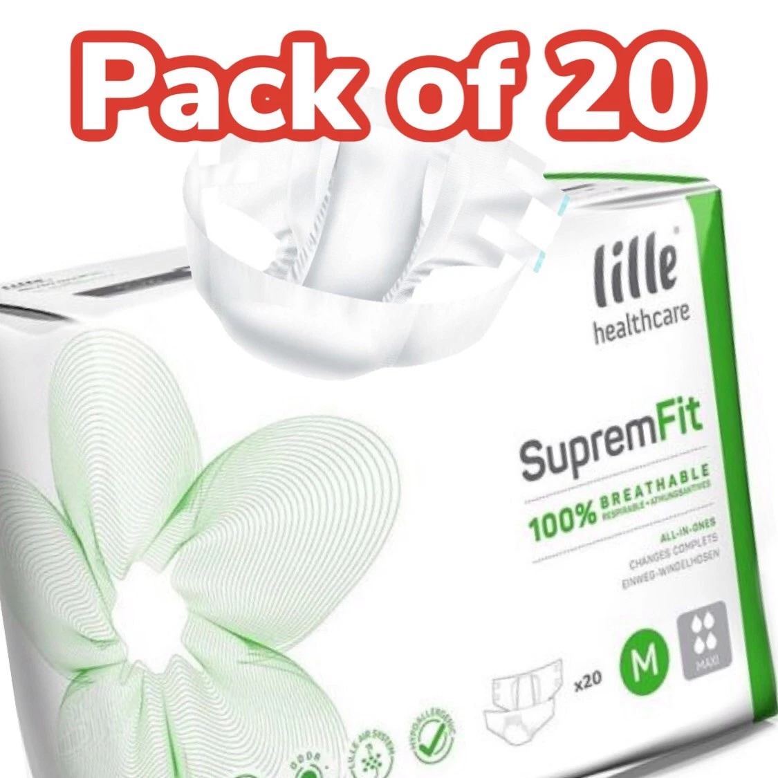 Pantalon moyen Lille Supreme Fit maxi packs de 20 aides à l'incontinence LSFT7241 M