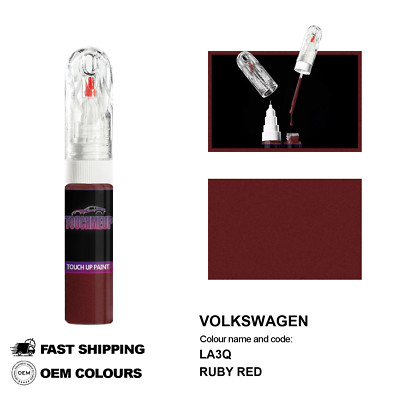 FÜR VOLKSWAGEN RUBINROT LA3Q Touch Up Lackstift Pinsel Fix Kit Kratzer Chip Set