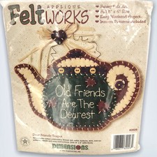 Dimensions Applique Feltworks Dear Friends Teapot Kit Brand New NIP 62026 1995