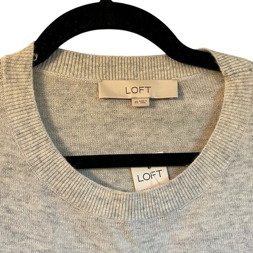 LOFT Crewneck Winter Dog Puppy Novelty Sweater Women’s SZ XS in Grey NEW - Picture 4 of 7