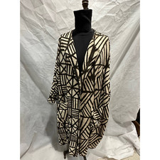 Handmade African Print Brown/Beige Mud Cloth with Black/Cream Lining - One Size