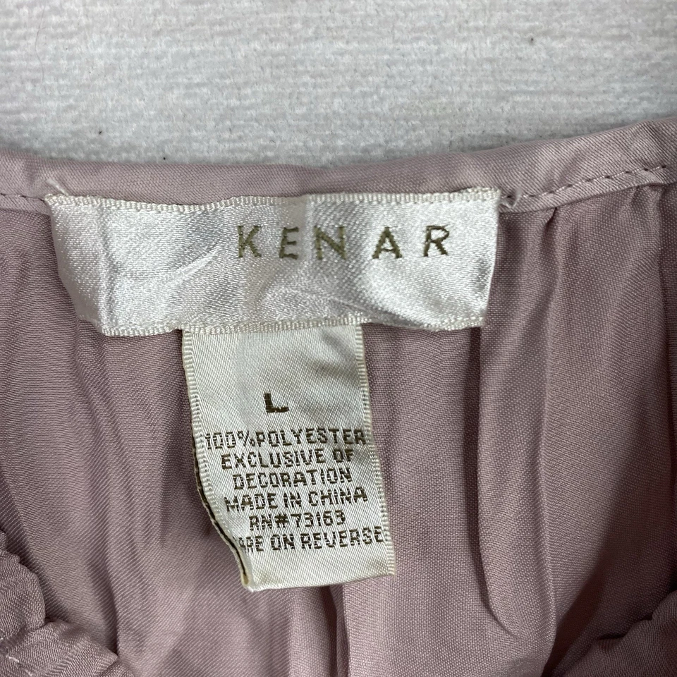 Kenar Топ женщин L розовый гофрированный бак эластичной блестки без рукавов богемное пляж Y2K - Изображение 3 из 4