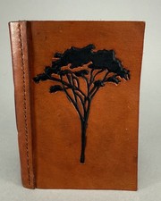Leather Journal Tree Embossed Travel Notebook Handmade Deckle Edged Paper