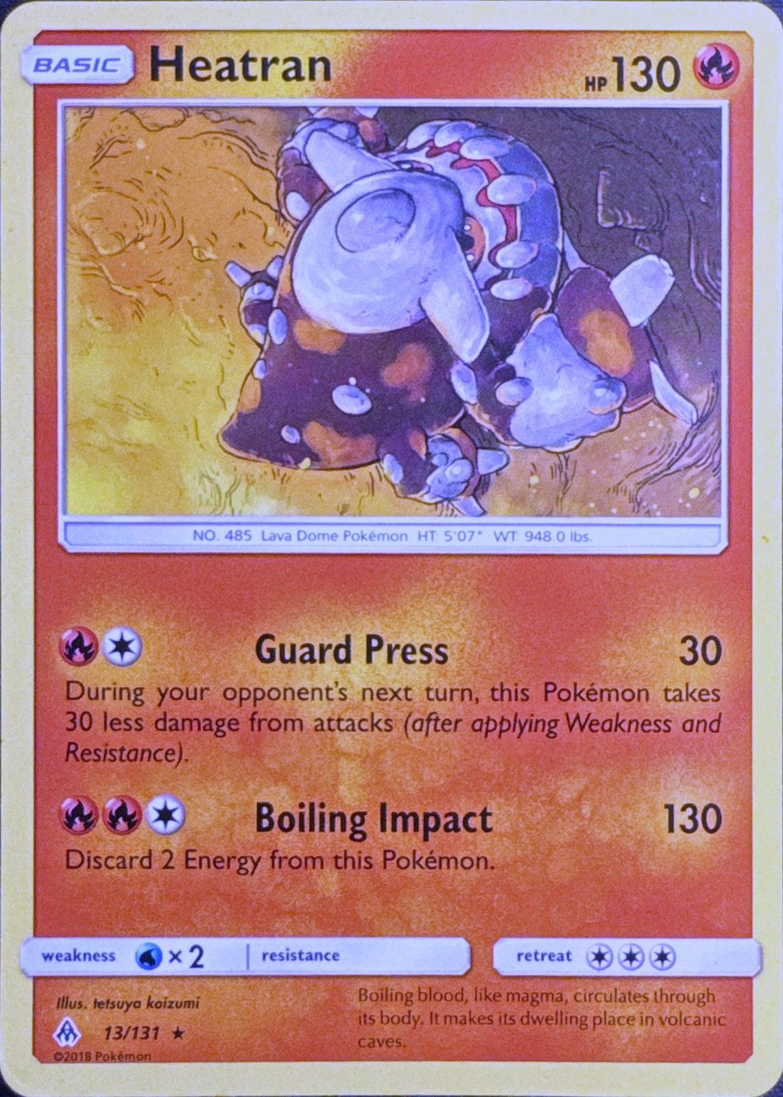 Heatran 13/131 Rare Forbidden Light Pokemon Lightly Played