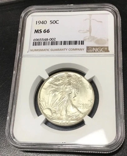 1940 NGC MS66 Walking Liberty Half Dollar 50c ~ NICE LOOKING COIN - OO2 Serial