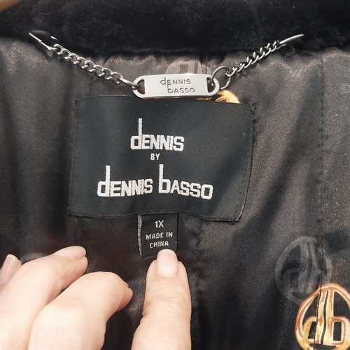 Dennis Basso Black Faux Fur Coat Womens 1X Full Zip Pockets Hooded Jacket SOFT - Bild 16 von 18