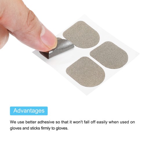 Gloves Touch Screen Sticker 1" x 4/5" Carbon fiber Black 8 Pcs(12 In 1) - Zdjęcie 5 z 7
