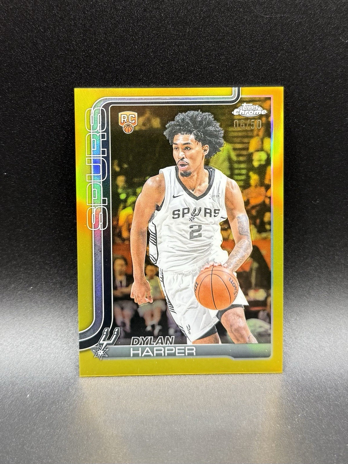 2025-26 Topps Chrome Basketball Dylan Harper Rookie /50 Gold Refractor #252