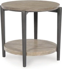 by Ashley Dyonton Industrial End Table Lower Shelf Light Brown & Gray