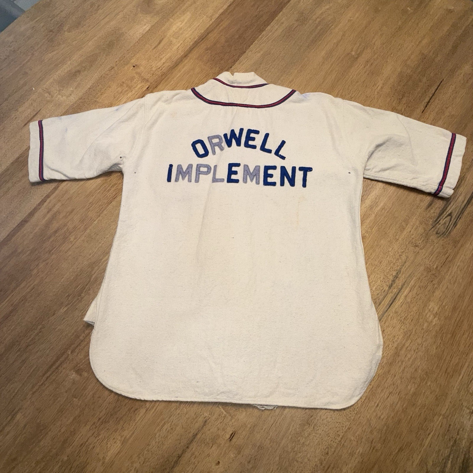 Vintage 1950s Baseball Jersey Flannel VFW Orwell Ohio Orwell Implement