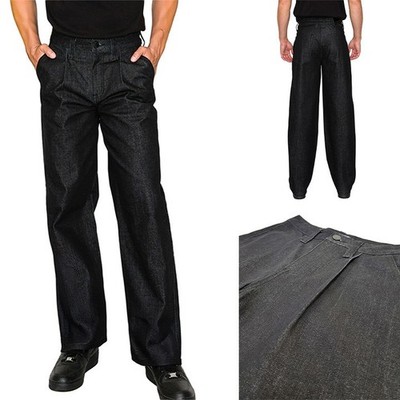 Victorious Men's Pleated Raw Denim Baggy Barrel Fit Comfortable Jeans DL1575