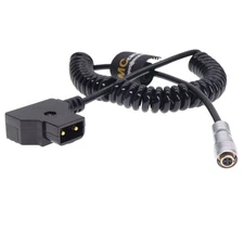 D-tap to 4 Pin Female Power Coiled Cable for PortKeys BM5 BM7 HH7 HS7T Monitor