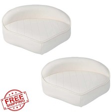 Casting Boat Seat White 2pk Universal Marine Vinyl Fishing Deck Seat