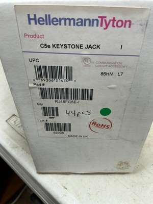 *FREE SHIPPING* Hellermann Tyton RJ45FC5E-I C5e Keystone Jack--Ivory LOT 44pcs.