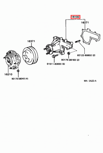 Genuine Toyota LandCruiser HDJ79 HDJ78 HDJ101 HDJ100 1HD 4.2 Diesel Water Pump - Picture 8 of 13