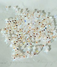 Swarovski 5328 3mm bicone beads, White Opal AB2X 36pcs 