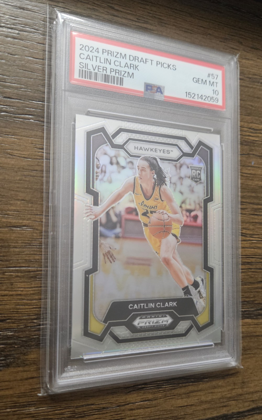 2024 Panini Prizm Draft Picks #57 Caitlin Clark Silver Prizm Rookie RC PSA 10