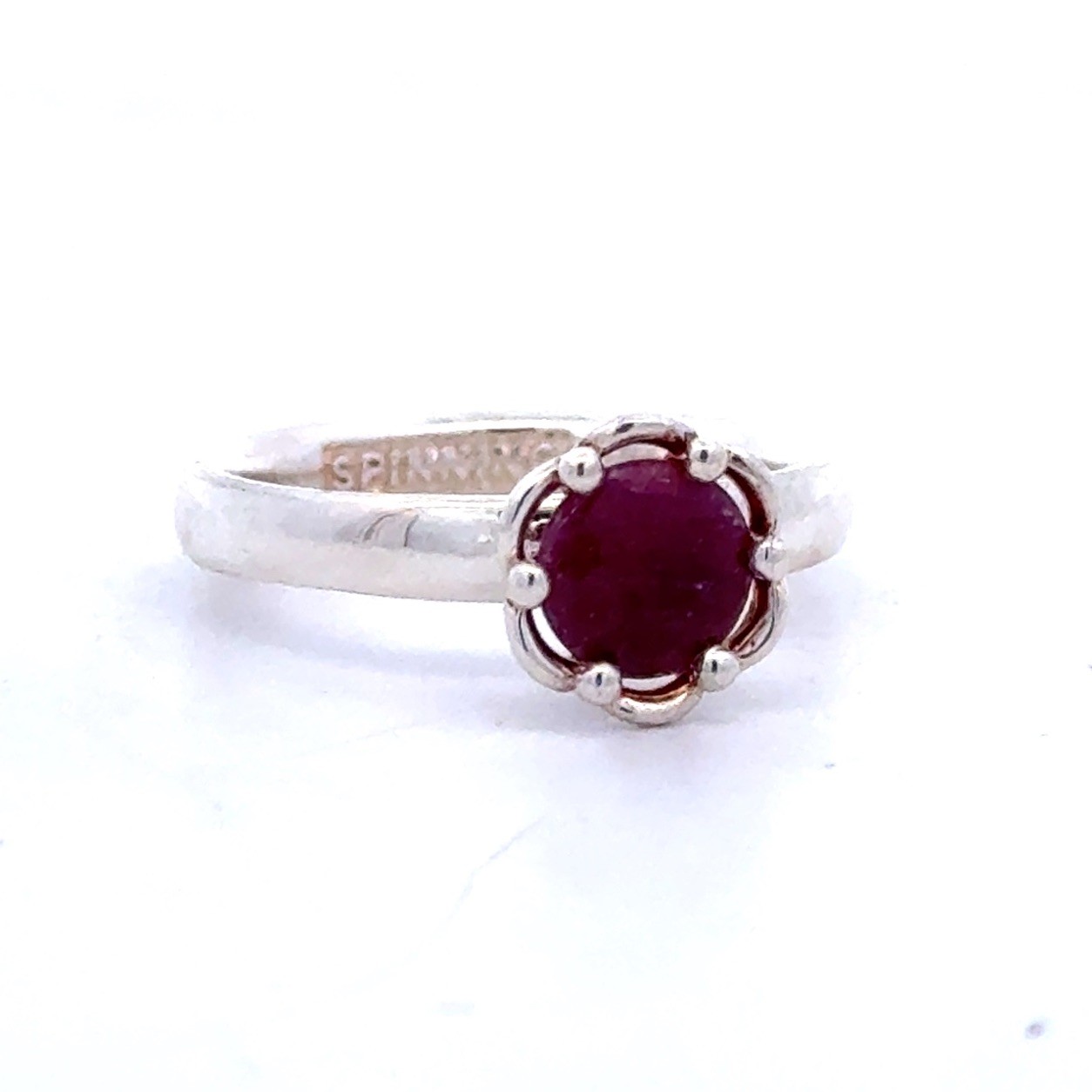 Designer 925 Sterling Silver Solitaire Ruby Flora… - image 4
