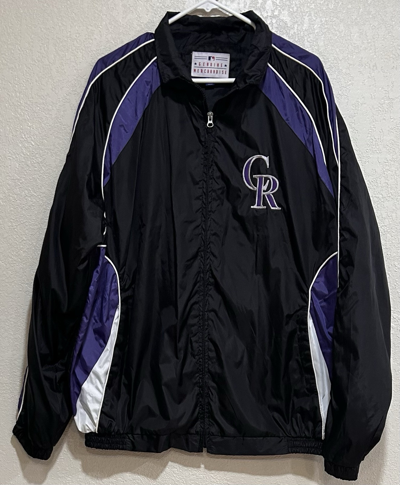 Vintage Colorado Rockies Genuine Merchandise Jacket Mens XL Black Full-Zip MLB
