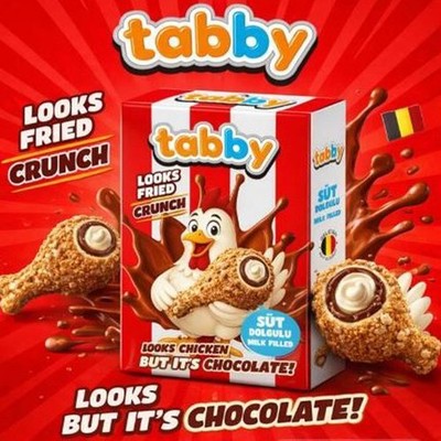 Tabby Milk Cream Filled Chicken Chocolate 50g