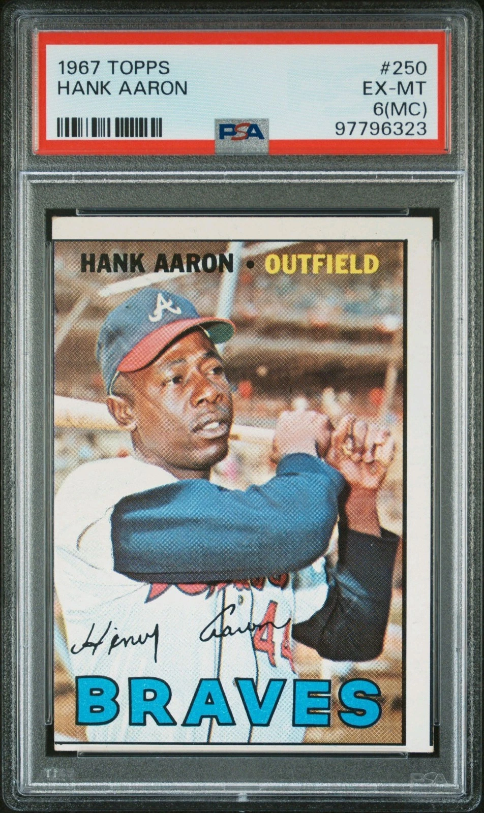 Deal for 1967 TOPPS #250 HANK AARON BRAVES HOF PSA 6 MC FREE SHIPPING