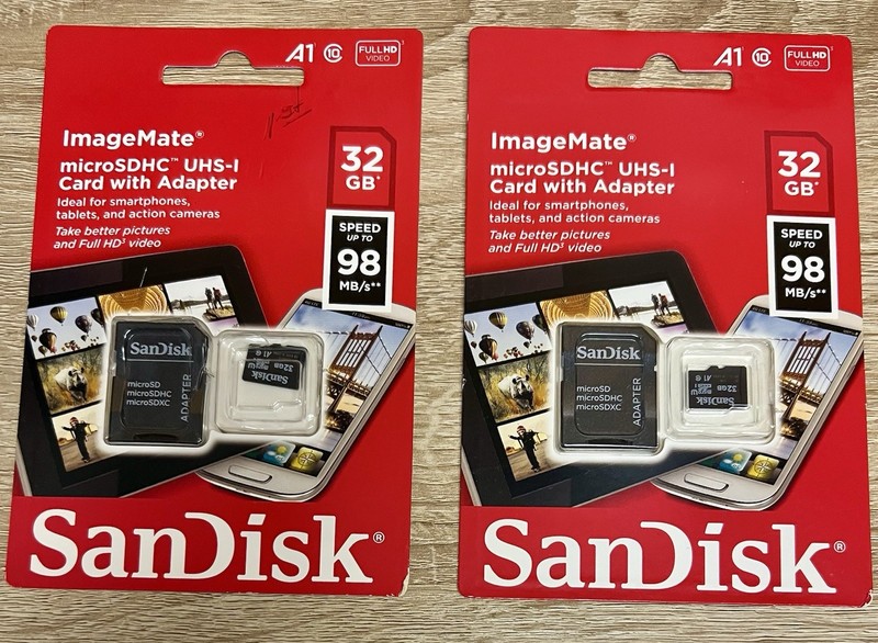 SanDisk MicroSDHC 32GB Card with Adapter (set of 2)