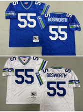 Vintage Brian Bosworth #55 Seahawks Throwback Stitched Jersey.