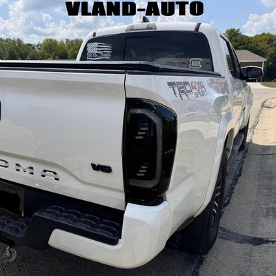 Fits Toyota Tacoma 2016-2023 Smoke LED Tail Lights DRL w/Startup Sequential Pair