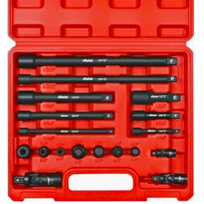 AMM 18-PCS Drive Tool Accessory Set 1/4"&3/8"&1/2" Socket Adapter Extensions