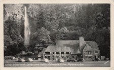 Multnomah Lodge and Falls Columbia River Highway RPPC Photo Postcard H55