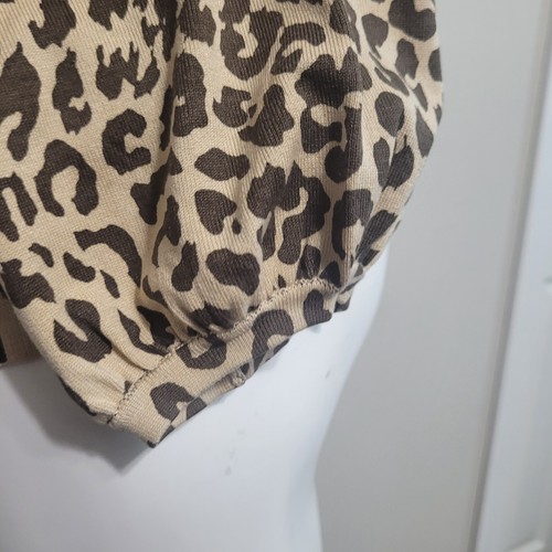 NEW Josephine Chaus XL cardigan button open ribbed stretch animal print khaki - Picture 4 of 13