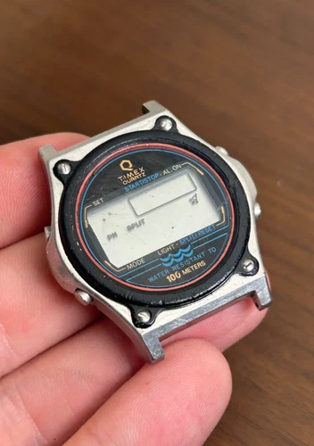 Vintage Timex Atlantis 100 Watch Men Stainless Steel Case 1986 40mm For Repair