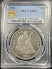 1844 Liberty Seated Dollar $1 PCGS XF45 Extra Fine