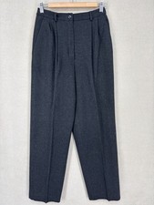 Vintage Pendleton Pants Womens 8 Black Wool High Rise Career Office Lined USA