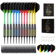 12 Pack Soft Tip Darts, Professional 18 Gram Plastic Tip Dart Sets with 4 Col...