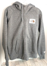 The North Face Full Zip Drawstring Sweatshirt Hoodie, Light Gray, Women's Medium