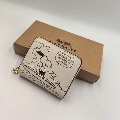 Coach X Peanuts Snap Wallet In Signature Canvas With Snoopy Print CCB18