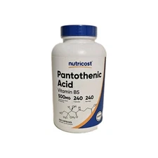 Nutricost Pantothenic Acid (Vitamin B5) 500mg, 240 Capsules - High Quality