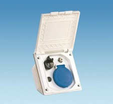 Powerpart White ESB3 External Utility Box For TV / SAT 12V & Continental Socket