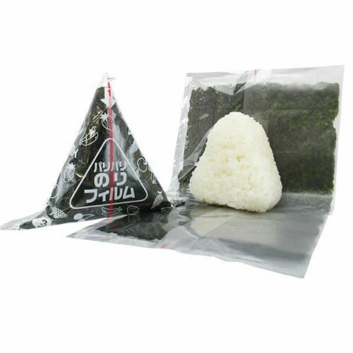 Envoltura de película de bola de arroz 100P (50Px2) Onigiri Art Knapp hecha en Japón - Imagen 3 de 3