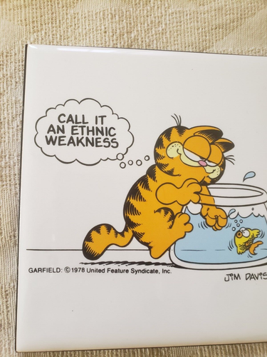 Enesco Ceramic Trivet GARFIELD "Call it an Ethics Weakness" 1978, Jim Davis - Picture 6 of 12