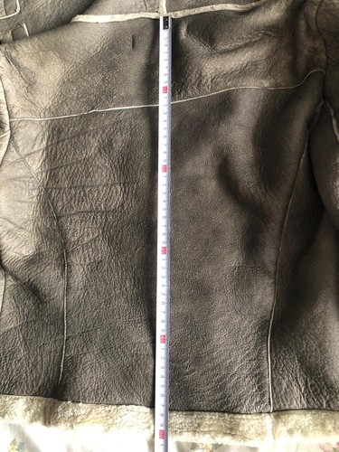 ZARA Ladies Jacket Vintage Look 100% Sheepskin Size Petite Medium Used Worn Cond - Picture 11 of 14