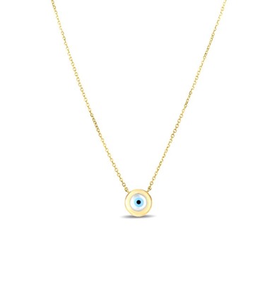 Evil Eye Halskette Kette, 14k Gold Evil Eye Charm Halskette, Anti Jinx Charm 18 Zoll