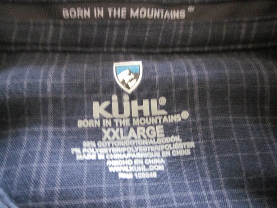 Camisa para hombre KUHL NACIDO EN LAS MONTAÑAS L/S azul marino mezcla de algodón/poliéster talla XXL Foto 4 de 4