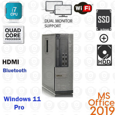 WINDOWS 11 PC Dell Desktop Computer PC HDMI Core i7 3.4Ghz 500GB SSD OFFICE 2019