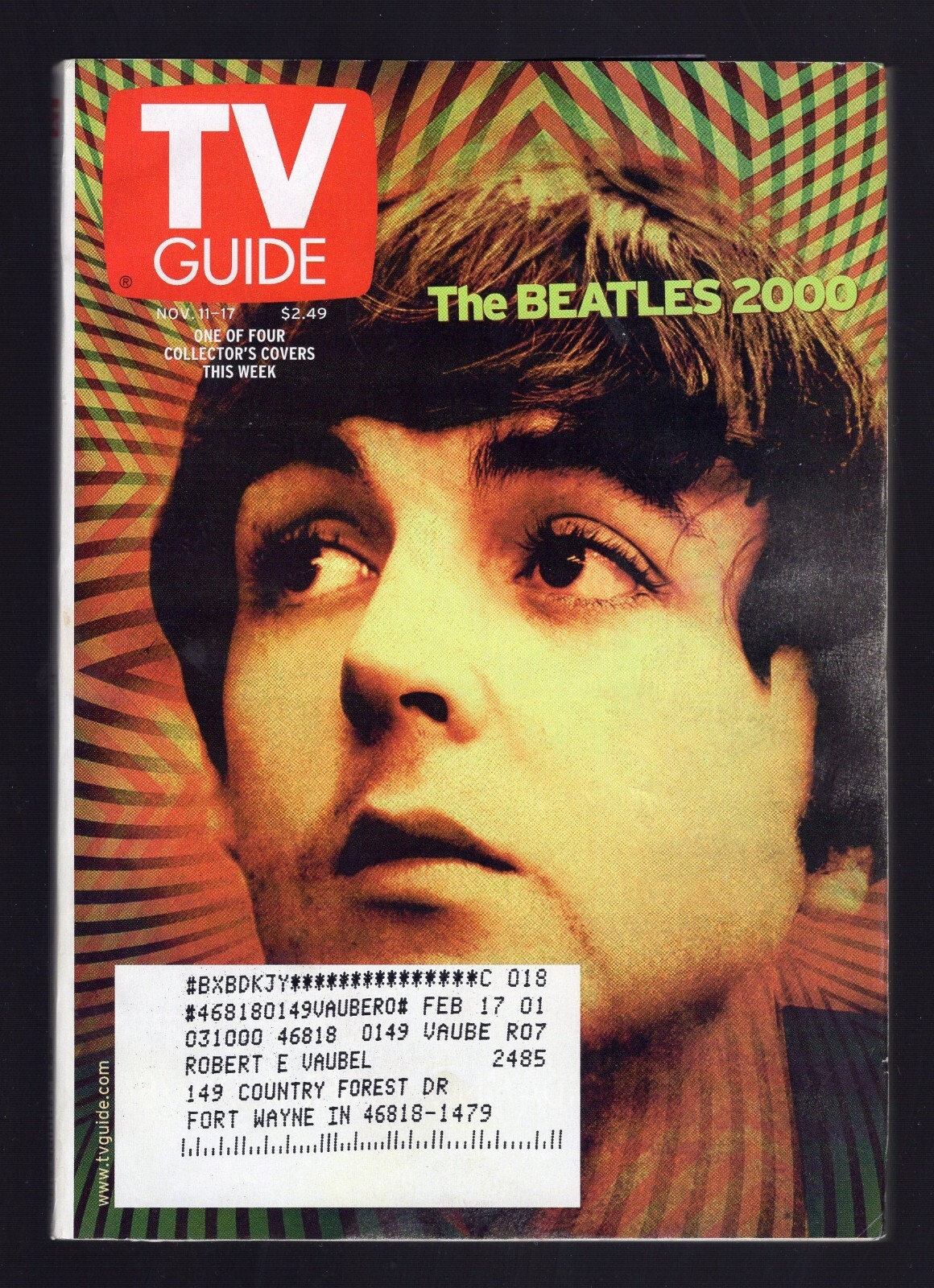NORTHERN INDIANA EDITION TV GUIDE PAUL McCARTNEY BEATLES Collectors